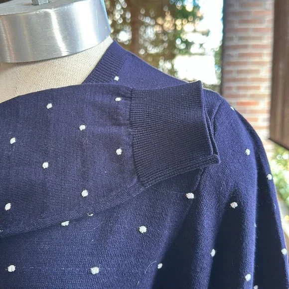 August Silk Navy Polka Dot Cardigan - Picture 4 of 8
